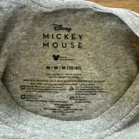 Disney Mickey Mouse Shirt Men's Christmas Santa Graphic Tee - Medium - Picture 3 of 4